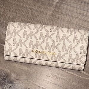 Michael Kors Beige Logo Wallet